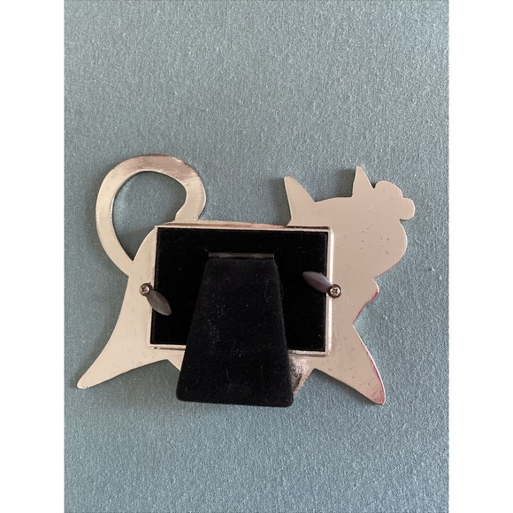 Small  Metal  Cat Picture Frame  . Glass Front. Fits Small Picture 3x2 Inches. - Picture 4 of 9